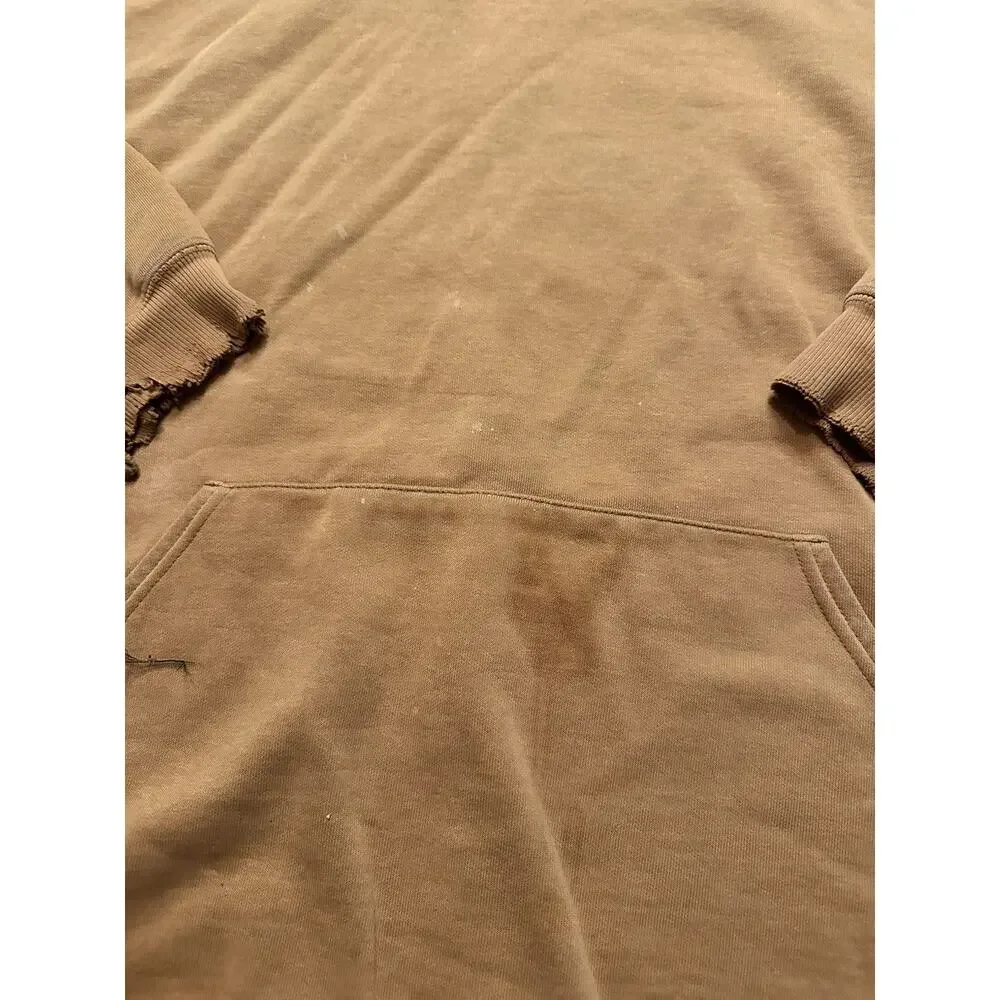 Vintage 90s Light Brown Distressed Carhartt Workwear Hoodie - Picture 3 of 15